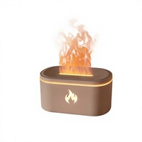Diffuseur d'arômes avec simulation de flamme de cheminée, 7 lumières colorées, humidificateur ultrasonique à huiles essentielles pour la maison et le bureau