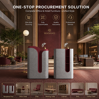 Qianhao - Mobilier de bureau commercial de luxe moderne haut de gamme en MDF, ensemble complet carré, pour restaurant, salon, réception
