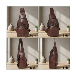 Sac bandoulière multifonctionnel Liviya modèle 140 en cuir PU, étanche, pour voyage d'affaires, avec motif gaufré - Product Image 2
