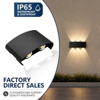 Lampe murale solaire étanche IP65, LED extérieure, éclairage haut et bas, pour jardin, clôture, lampe décorative, blanc chaud, noir, moderne