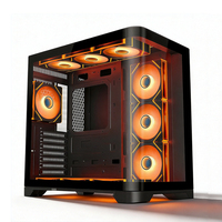Caja ATX de Alto Flujo de Aire, 400 mm VGA, 7 Ranuras PCIe, Soporte AIO Frontal Superior de 360 mm, Chasis para Computadora de Juegos M-ATX, Negro