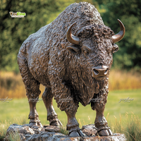 Estatua de Bisonte Americano de Bronce en Venta, Escultura de Fauna Silvestre Personalizada para Rancho