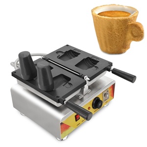Macchina per Waffle a Forma di Tazza di Caffè Commerciale 1560W 50-300 ℃   Macchina per Waffle Compatta con Controllo della Temperatura e Timer per Snack - Product Image 1