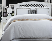 Ensemble de literie de chambre à coucher 100% coton, drap de lit de couleur blanche, taille unique en percale