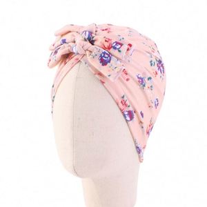 Gathertop – Nouveaux turbans pour bébés en satin imprimé personnalisé avec logo, en polyester et élasthanne, ajustables, unisexes, avec nœud, pour enfants, décontractés, pour le quotidien - Product Image 5