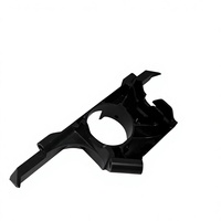 Pièces tournées sur commande par usinage CNC de précision 5 axes, articulation de bras robotique, lien courbé, support en aluminium, support de montage noir