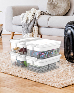 Modern temizle plastik saklama kabı çıkarılabilir tepsi PP zanaat organizatörler-boncuk organizasyon aracı cila tekniği dikdörtgen - Product Image 4
