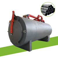 Four de carbonisation horizontal à chargement par lots pour la production de charbon à partir de coques de noix de coco et de pailles, et la récupération de goudron, d'huile et de vinaigre