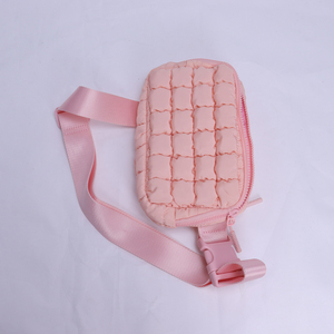 Riñonera acolchada Rosa personalizada de nailon con correa ajustable para mujer, riñonera acolchada para viajar, senderismo y correr - Product Image 5