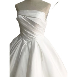 Strapless Satin Wedding Dress Ball Gown Natural Waistline Long Train Simple Style For Brides - Product Image 2