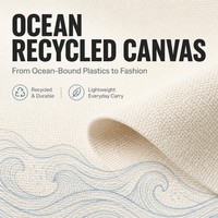 Sac fourre-tout en toile écologique 3451 H, sac à main en toile recyclée avec poignée en liège, imprimé vert sauge, grand sac de plage écologique