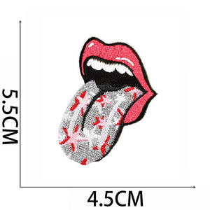 Bibir besi pada <span class=keywords><strong>Patch</strong></span>, kartun mulut lidah bibir <span class=keywords><strong>Patch</strong></span>, Punk lucu bordir lencana menjahit pada Applique perbaikan <span class=keywords><strong>Patch</strong></span> untuk pakaian - Product Image 2