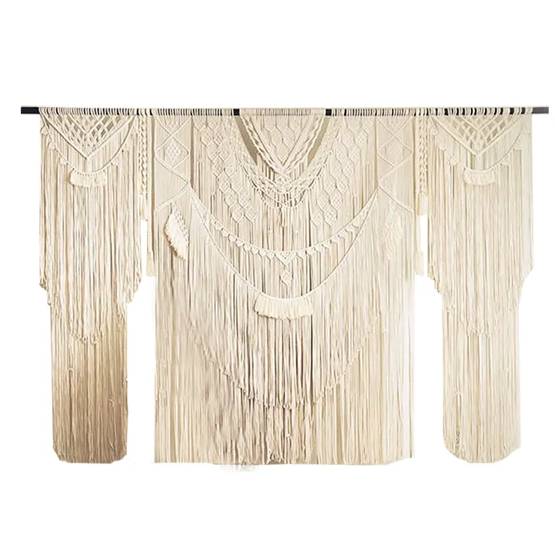 Cortinas de puerta de tejido de macramé, bohemio, con flecos de alta calidad probados