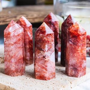 Torre de Cuarzo Rojo Fuego Natural al por Mayor, Cristal Ecológico para Sanación, Artesanía Tallada, Piedra Preciosa de Feng Shui, Regalo para el Hogar - Product Image 5