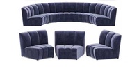 Ensemble de canapés modulaires haut de gamme italiens sur mesure, design moderne, revêtement en velours vert, canapé incurvé, meubles de salon de villa