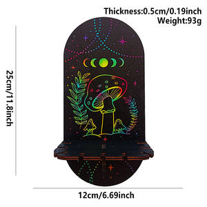 Étagère murale <span class=keywords><strong>en</strong></span> bois et porte-bijoux <span class=keywords><strong>de</strong></span> style bohème avec bougeoir - Cadeau <span class=keywords><strong>de</strong></span> Pâques et <span class=keywords><strong>de</strong></span> remise <span class=keywords><strong>de</strong></span> diplôme - Product Image 6