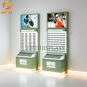 Meubles de magasin de lunettes sur mesure, présentoir mural pour lunettes de soleil avec éclairage LED, aménagement de magasin d'optique - Product Image 6
