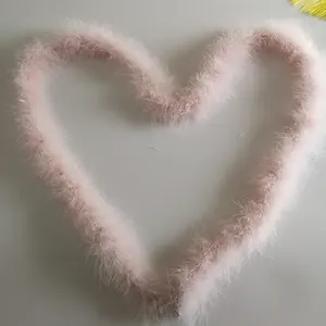 Rosa Branco Personalizado Cor Coque Feather Guarnição Fluffy Boas Pena Tingida Turquia Pena Boa Para Decoração Diy