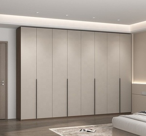Armario Moderno <span class=keywords><strong>para</strong></span> Dormitorio con Puertas Corredizas Planas, Gran Capacidad de Almacenamiento, Barra <span class=keywords><strong>para</strong></span> Colgar, Estantes, Diseño que Ahorra Espacio - Product Image 1