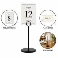 Porte-numéro de table en acrylique, support transparent pour numéros de table de mariage, présentoir pour décoration de mariage, banquet ou fête
