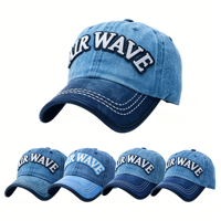Gorra de Béisbol Personalizada Unisex de Mezclilla de Algodón con Patrón de Letras, Protección Solar para Exteriores y Deportes