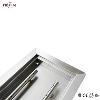 Brûleur linéaire de feu extérieur en acier inoxydable argenté et poêle à brasier rectangulaire pour brûleur de système de foyer