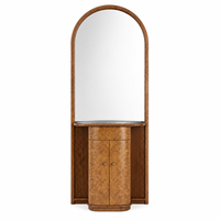 Miroir arqué pour coiffeuse avec base en bois de palissandre pour chambre à coucher