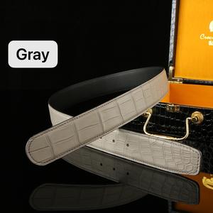 Cinturón importado de piel de cocodrilo para hombre sin hebilla, cintura de cuero mate de 3,8 de ancho, se puede personalizar en privado. - Product Image 3