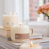 Bougie parfumée en cire de soja naturelle, grand pot en verre, parfum caramel, longue durée de combustion, pour la décoration intérieure du salon.