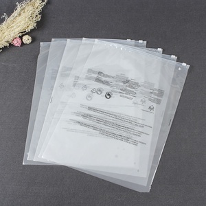 Túi nilon đóng gói quần áo có khóa kéo, mờ, tùy chỉnh, in logo - Product Image 1