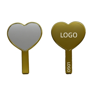 Hot Bán Bạc <span class=keywords><strong>Chrome</strong></span> Cầm Tay Trang Điểm Gương Với Mạ Điện Xử Lý Hình Trái Tim Nhỏ Mỹ Phẩm Gương - Product Image 2