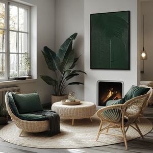 Pintura al Óleo Minimalista Texturizada Hecha a Mano, Arte de Pared en Lienzo para Decoración Contemporánea de Hoteles y Hogares - Product Image 1