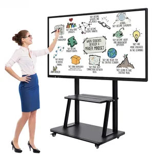 Groot Scherm 110 Inch All-In-One Touch Tv Smart Board Elektronisch 20 Punten Touchscreen Interactief Whiteboard Met Projector