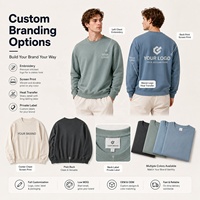 Sweat-shirt à col rond pour homme avec logo personnalisé, tissu technique épais, pull vierge pour impression, vêtements de marque, OEM en gros
