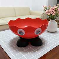 Corbeille à fruits en plastique en forme de pied de personnage de dessin animé, plateau de service festonné avec yeux, décoration de comptoir de cuisine
