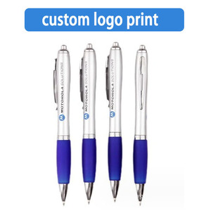 Eco-Friendly Hotel Pens Custom Logo 1.0mm Writing Width New Cheap Silicone Soft Rubber Coated Click <b>Plastic</b> Finish Promotional - Product Image 5
