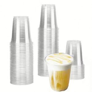 Vasos de Plástico Desechables de 98 mm con Tapas, Capacidad de 360 ml, Disponibles en 2026, para Vodka, Bebidas Frías, Café, Batidos, Té de Burbujas, Jugos - Product Image 1