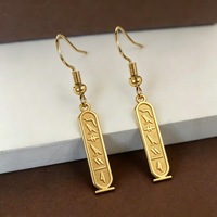 Boucles d'oreilles pendantes personnalisées Gaovo avec nom hieroglyphique égyptien, plaqué or 18 carats, acier inoxydable, bijoux tendance unisexe, cadeau pour femme