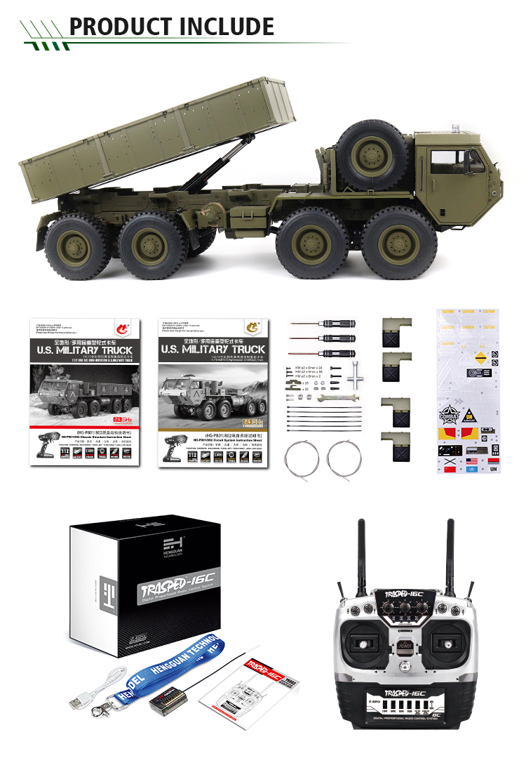 ラジコン　トラック　U.S. Military Truck ラジコンカー Amazon.com: KNACKTOYZ RC Military Truck for Boys 4-7, 1:16