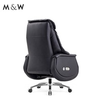Fauteuil de bureau électrique pivotant ergonomique en cuir M&W, réglable, avec repose-pieds, rotation à 360 degrés, garantie 5 ans