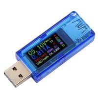 AT34 Voltmeter Dc Digital Lcd, pengukur voltase USB 3.0 layar warna pengisi daya baterai Bank daya tampilan Usb Tester
