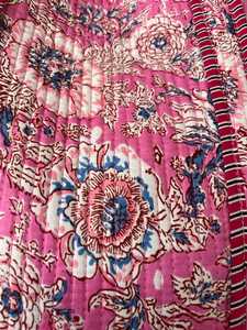 Bolsa de Mano Acolchada de Algodón con Estampado de Bloques, Multiusos, para Trabajo, Viajes, Compras, Bolso de Hombro - Product Image 5