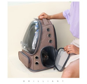 <span class=keywords><strong>Sac</strong></span> à dos portable léger pour animaux de compagnie Porte-<span class=keywords><strong>sac</strong></span> en tissu de style classique avec boucle de sangle de sécurité à glissière pour <span class=keywords><strong>sac</strong></span> de chat de voyage en plein air - Product Image 5