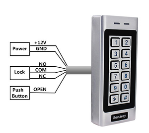 แป้นพิมพ์โลหะ RFID ระบบควบคุมการเข้าออกแบบสแตนด์อโลน แป้นพิมพ์เปิดประตู 13.56Mhz บัตร IC รหัสผ่าน ระบบความปลอดภัย Wiegand - Product Image 2