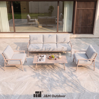 Ensemble de canapés modulaires d'extérieur pliables en aluminium J&M T814 avec coussins - Design moderne et luxueux pour entrepôts et salles à manger