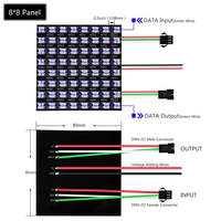 WS2812B Panneau lumineux LED numérique flexible adressable individuellement 4X12 8X8 16X16 8X32 WS2812 Module écran matriciel 5V