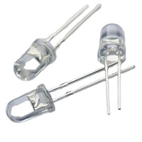 Diode LED 5mm 5V à montage traversant, lot de 1000, orange avec lentille transparente pour feux de circulation