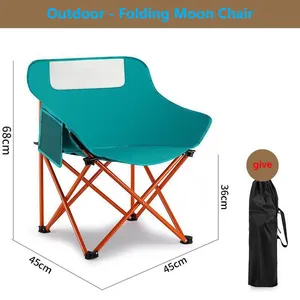 Silla Luna portátil al aire libre, camping en casa, taburete de pesca de ocio, pequeña silla plegable con respaldo