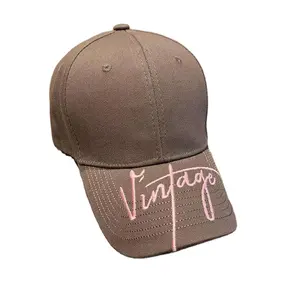 High quality cotton construction 6 panel hat embroidery logo baseball cap Beach men's curved-brimmed hat