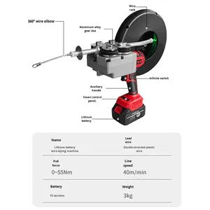 Máquina Automática Personalizada para Enhebrar Cables de Baterías de Litio, Herramienta Mágica para Electricistas, Herramienta para Tirar de Cables de Acero, Modelo para Tirar de Tuberías - Product Image 3